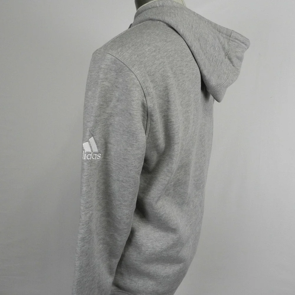 Adidas Hoodie Mens Large Pullover Sweatshirt Gray Long‎ Sleeve Priority Athletes